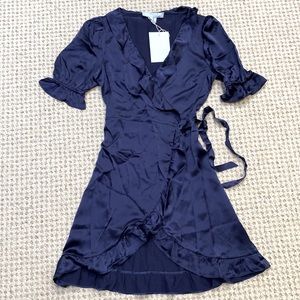 NWT Hill House Nima Navy Silk Dress XS